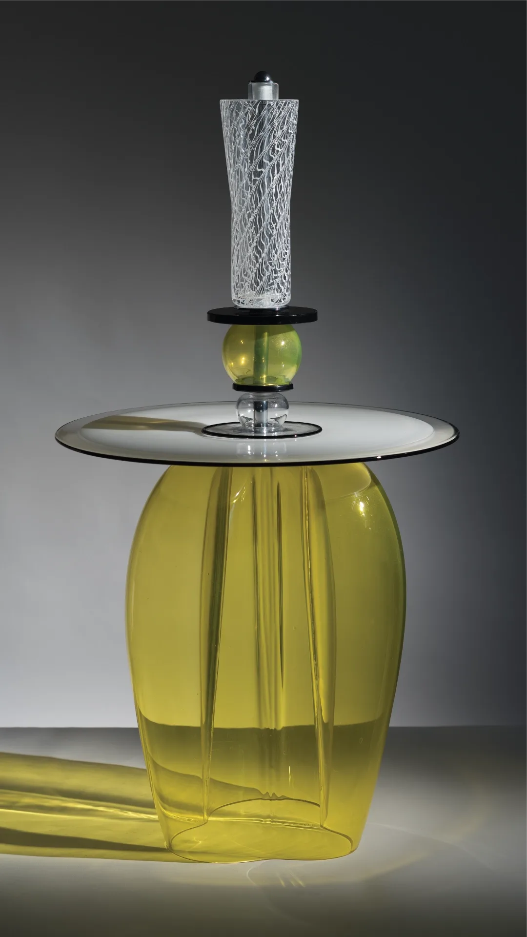 Aventurina Design glass lamp in yellow Murano glass